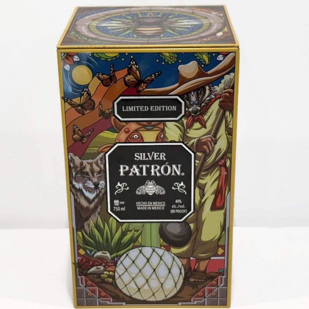 Limited Edition Silver Patron Tequila Tin Box,
